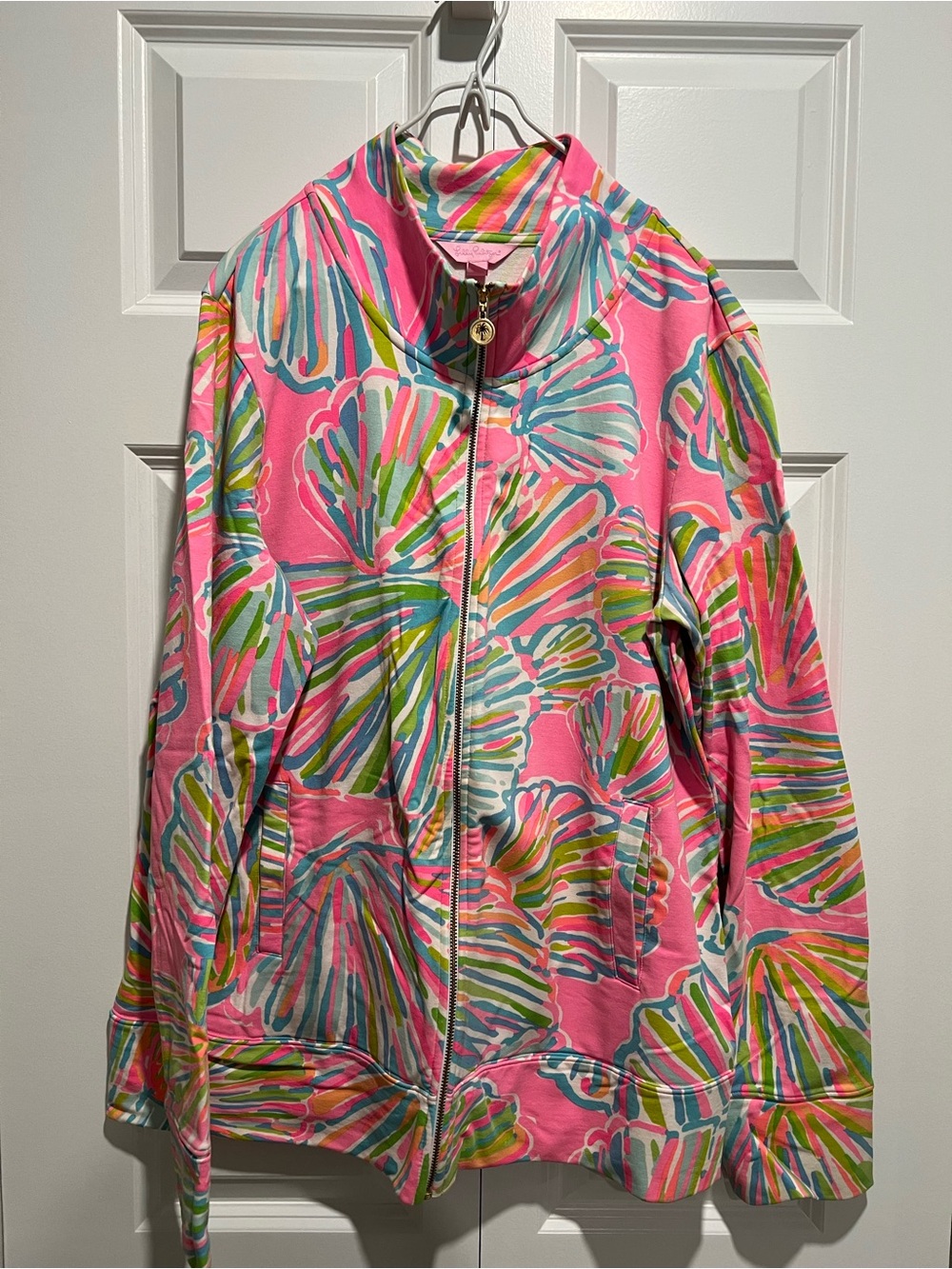 Lilly Pulitzer Pink Shell-Print Full Zip Jacket